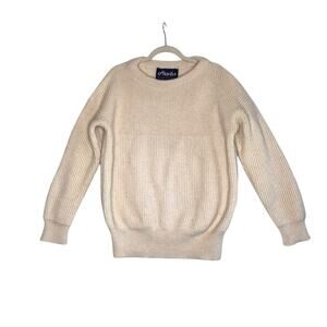 ATLANTIS Pure Wool Chunky Sweater Men L Cream Weathergear Cozy Made In England